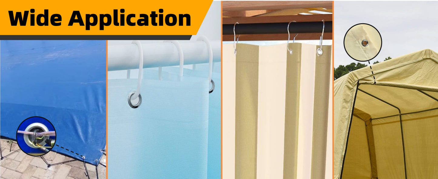 DuroFort 3/8 inch Eyelet Pliers Set with 500pcs Eyelets (Diameter 10 mm) & Hole Puncher, Eyelet Hole Punch Set Banner Maker Machine for Fabrics, Tarpaulin Eyelets, Sun Sails