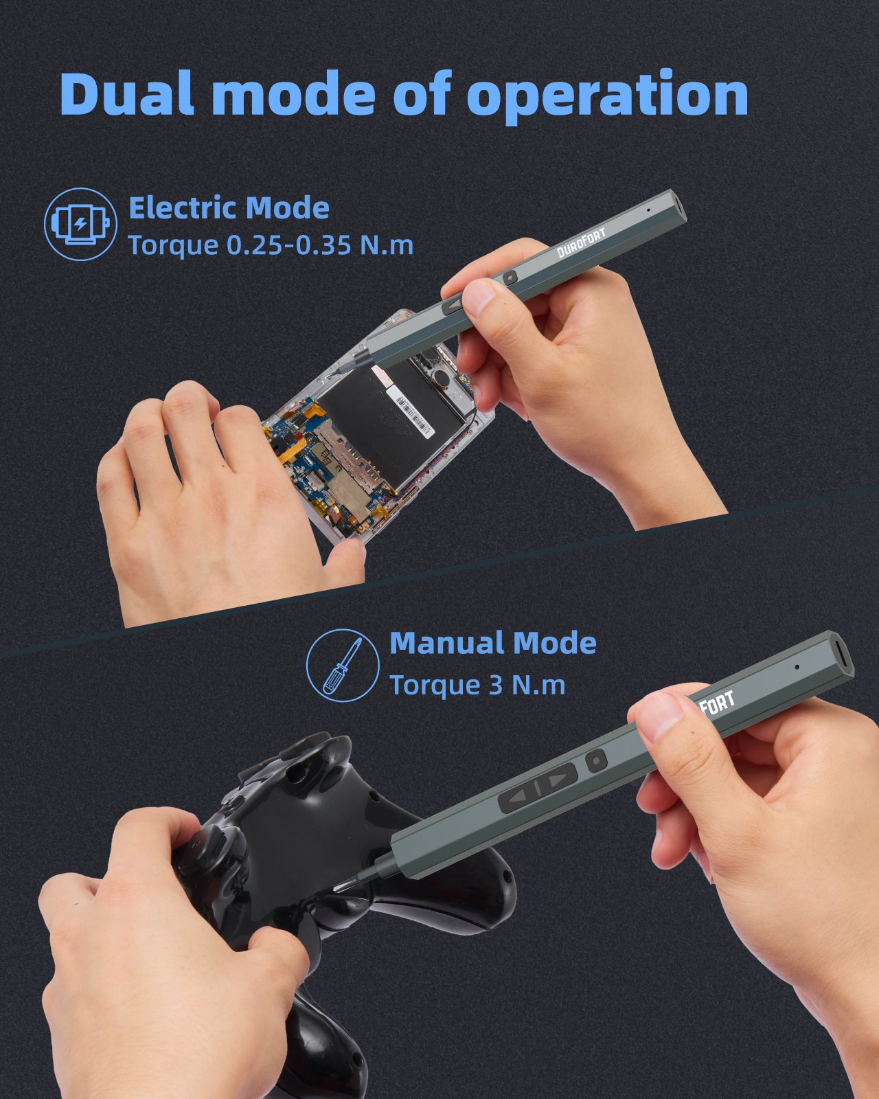 3.7V Precision Electric Screwdriver Set, 0.25N/220RPM Cordless Screwdriver with 34Pcs Bits, 350mAh Mini Electric Screwdriver with LED Light, Magnetize, Opening Pick, Tweezer, Magnetic Mat