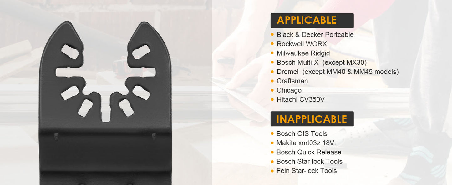 3 PCS Titanium Oscillating Tool Blades, Professional Universal Multi Tool Blades Kits with Sandpaper, Multitool Blades Accessories Compatible with Fein Multimaster Tools Black & Decker